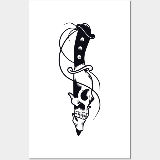 Dagger skull Wall Art by Adorline